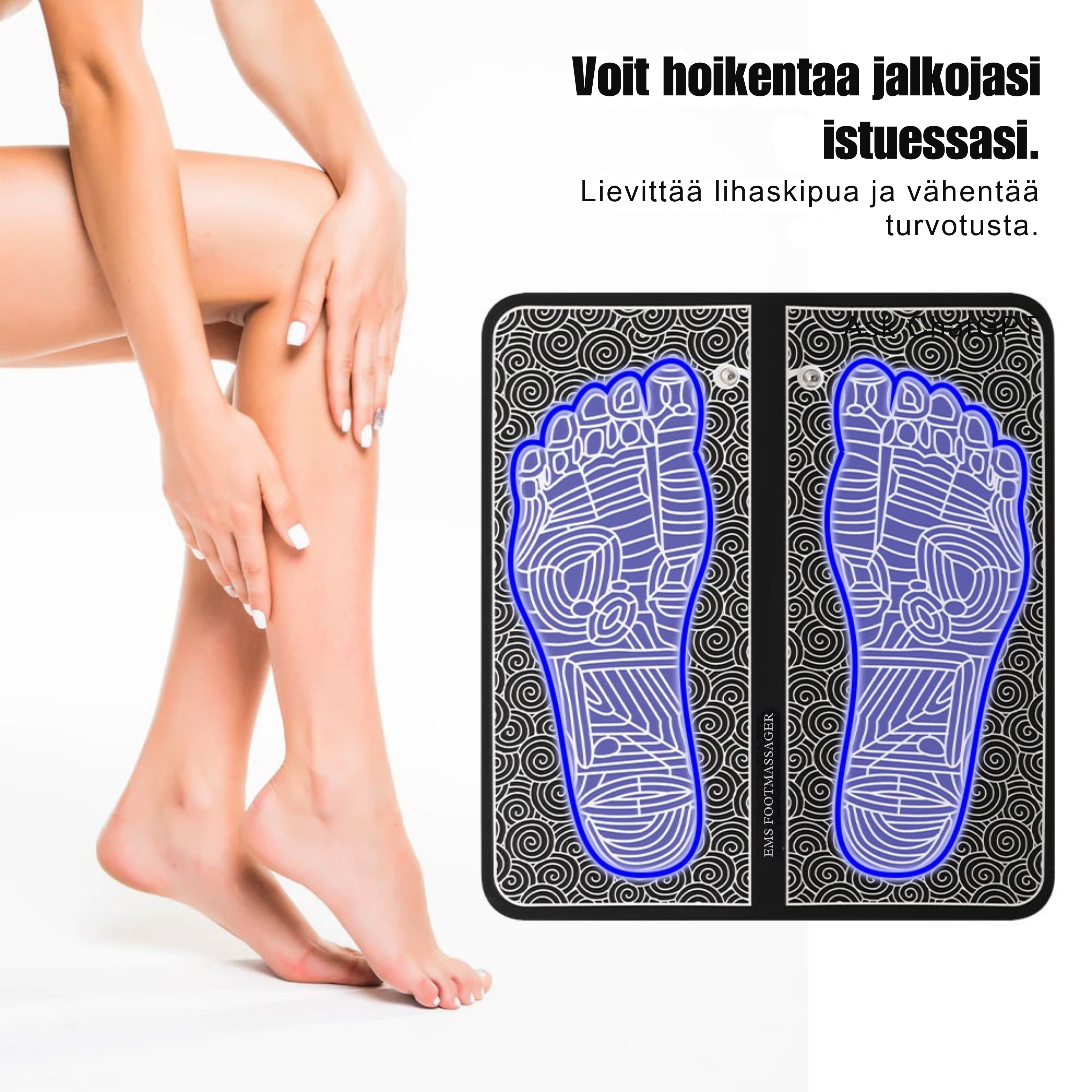 SootheSole™ Jalkahierontamatto kaukosäätimellä